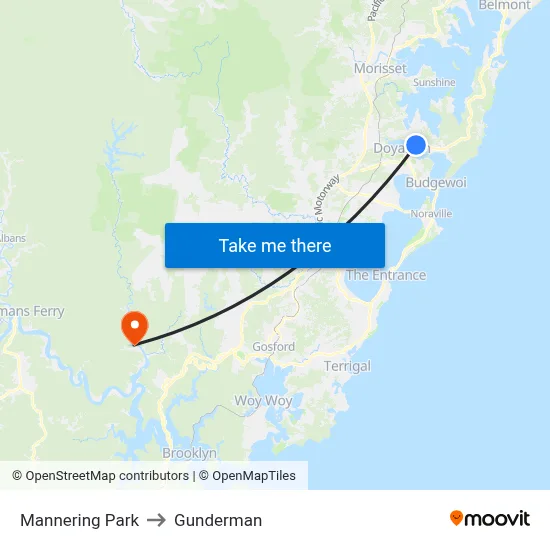 Mannering Park to Gunderman map