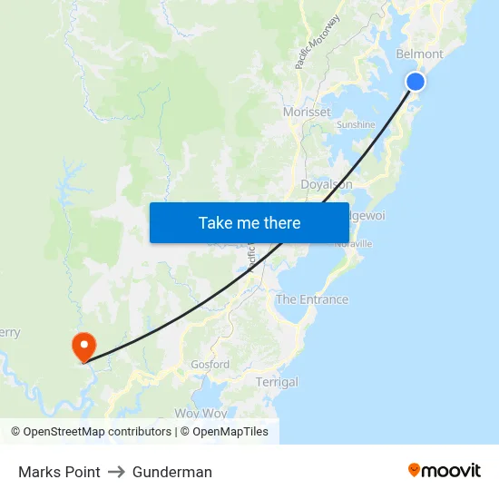 Marks Point to Gunderman map