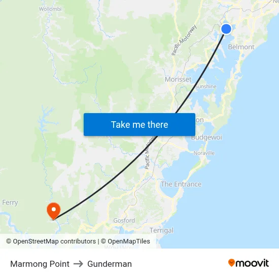 Marmong Point to Gunderman map