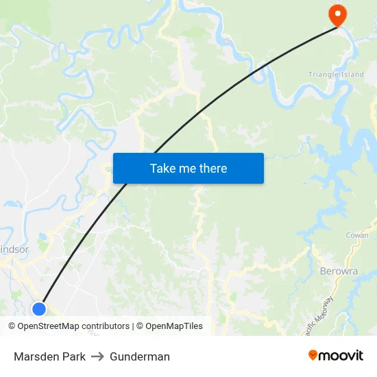 Marsden Park to Gunderman map
