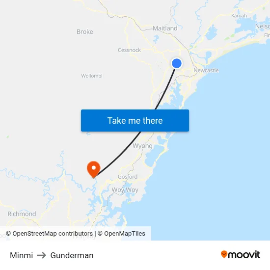 Minmi to Gunderman map