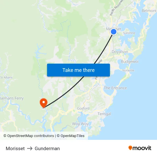Morisset to Gunderman map