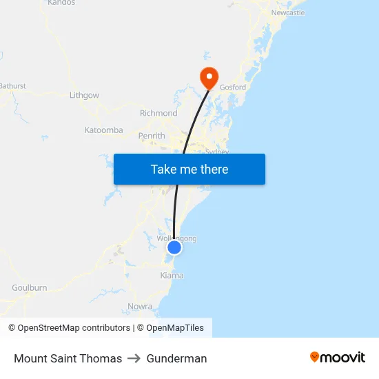 Mount Saint Thomas to Gunderman map