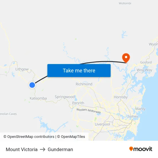 Mount Victoria to Gunderman map