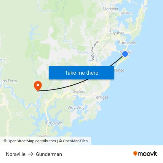 Noraville to Gunderman map