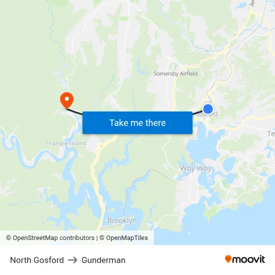 North Gosford to Gunderman map