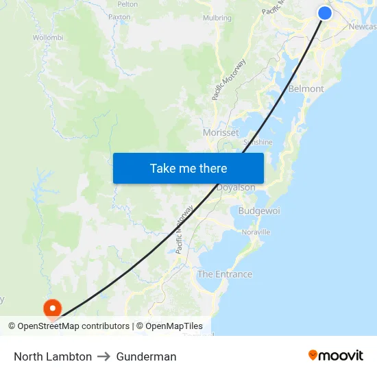 North Lambton to Gunderman map