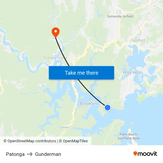 Patonga to Gunderman map