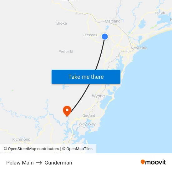 Pelaw Main to Gunderman map