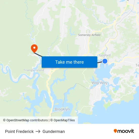 Point Frederick to Gunderman map