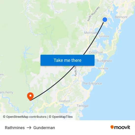 Rathmines to Gunderman map