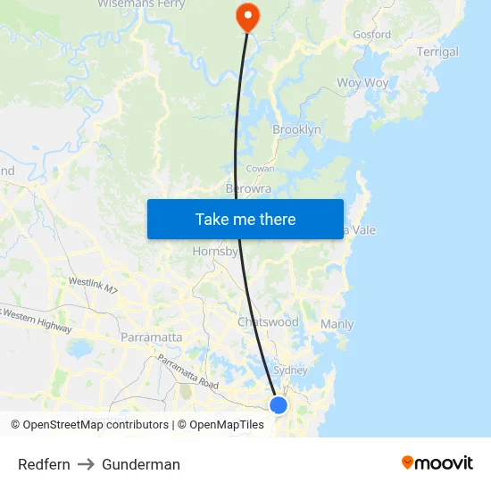 Redfern to Gunderman map