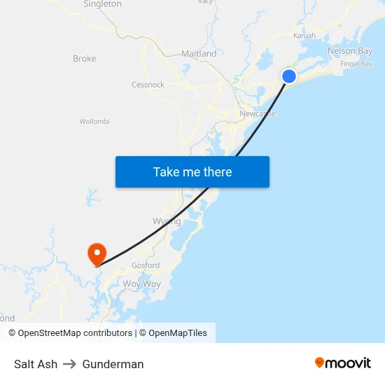 Salt Ash to Gunderman map