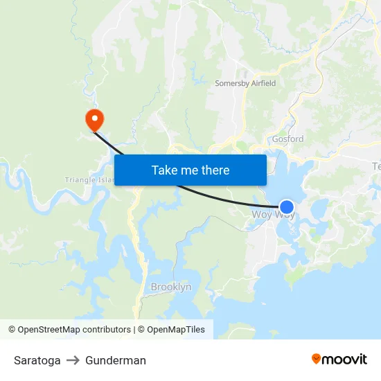 Saratoga to Gunderman map