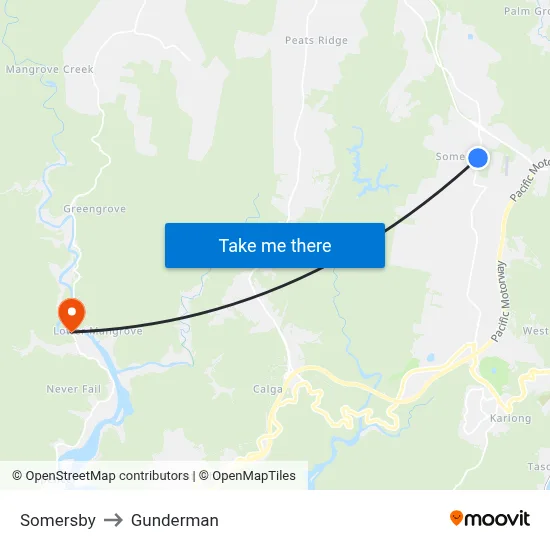Somersby to Gunderman map