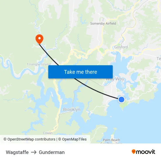 Wagstaffe to Gunderman map