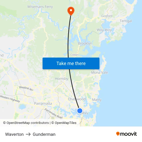 Waverton to Gunderman map