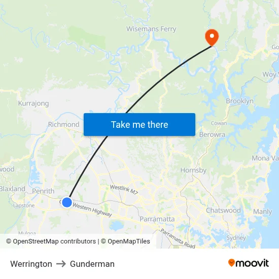 Werrington to Gunderman map