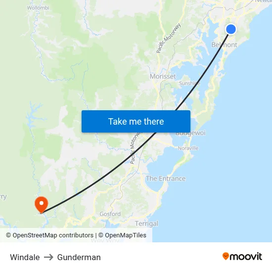 Windale to Gunderman map