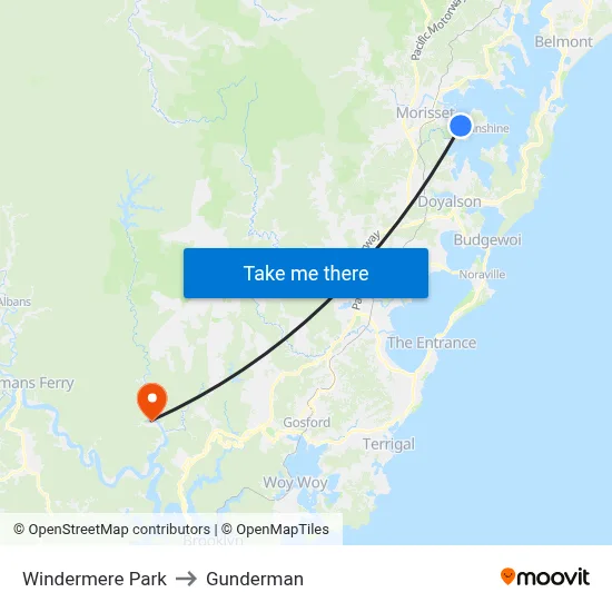 Windermere Park to Gunderman map