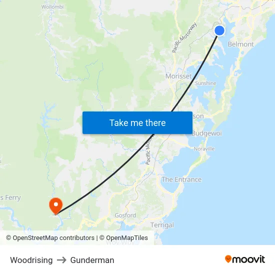 Woodrising to Gunderman map