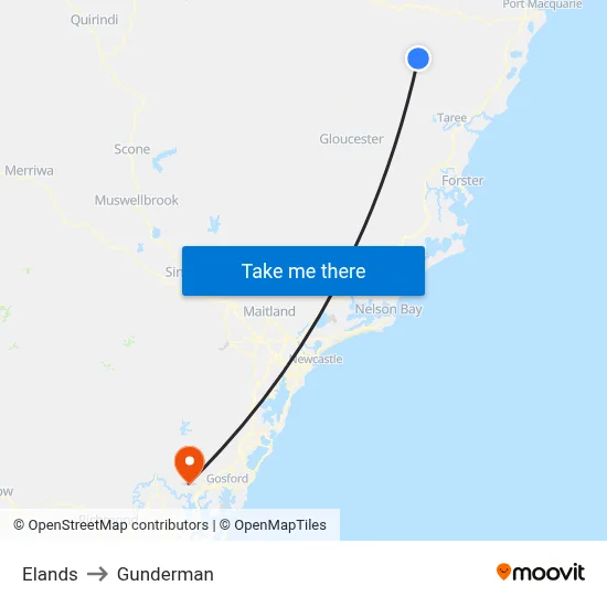 Elands to Gunderman map