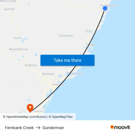 Fernbank Creek to Gunderman map