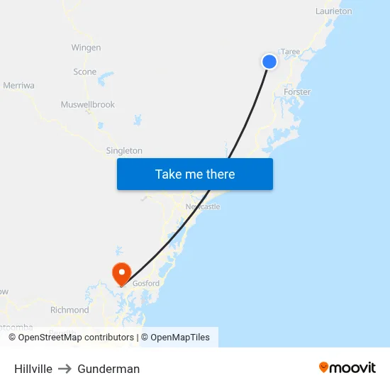 Hillville to Gunderman map