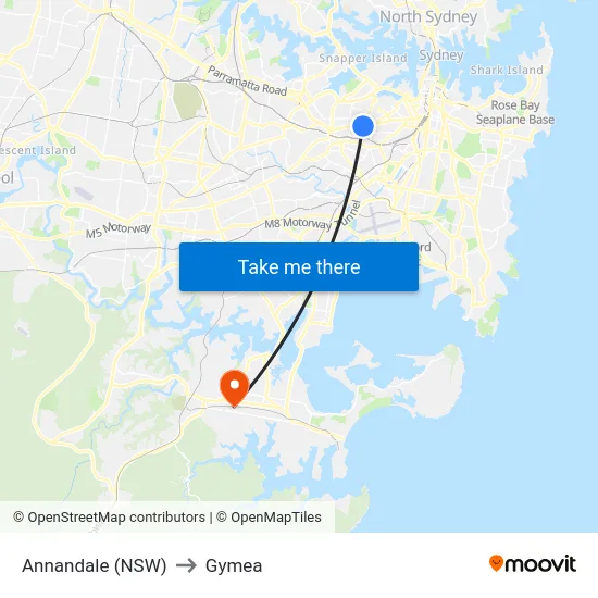 Annandale (NSW) to Gymea map