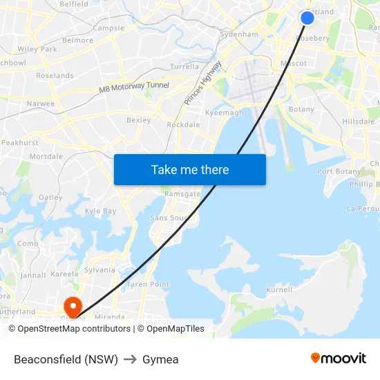 Beaconsfield (NSW) to Gymea map
