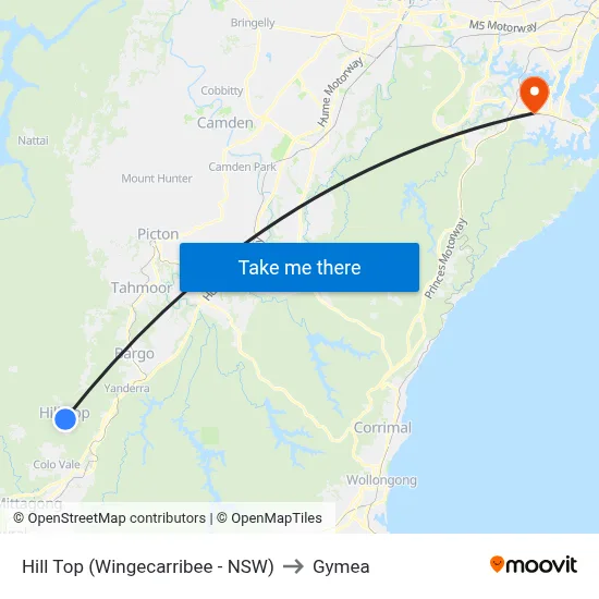 Hill Top (Wingecarribee - NSW) to Gymea map