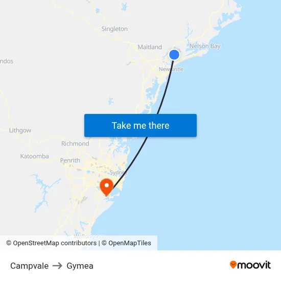 Campvale to Gymea map
