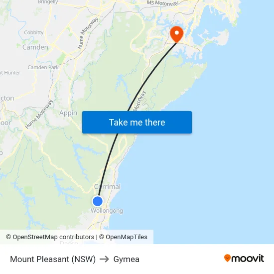 Mount Pleasant (NSW) to Gymea map