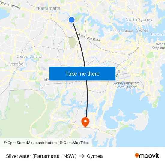 Silverwater (Parramatta - NSW) to Gymea map