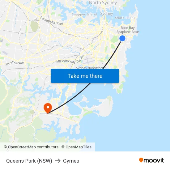 Queens Park (NSW) to Gymea map