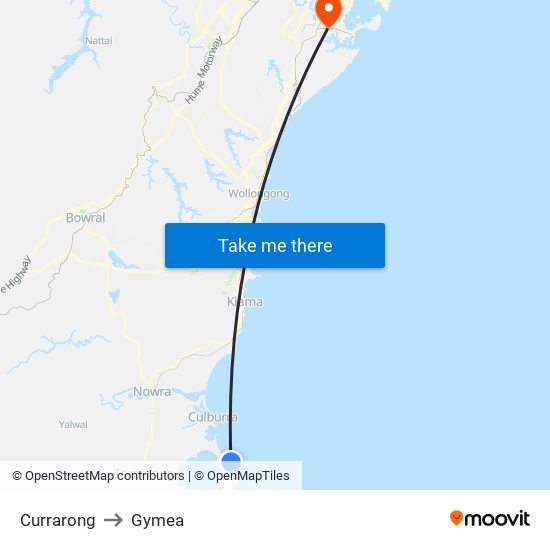 Currarong to Gymea map