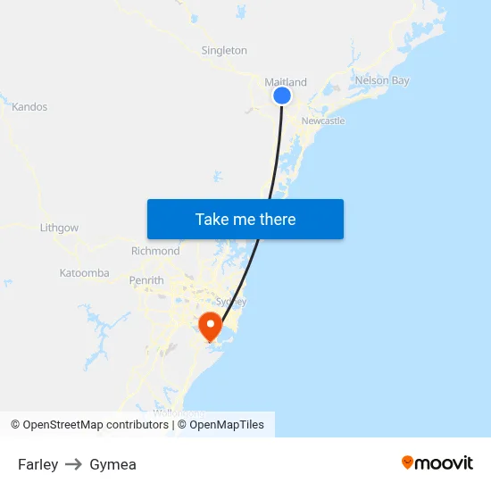 Farley to Gymea map