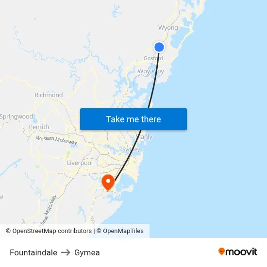 Fountaindale to Gymea map