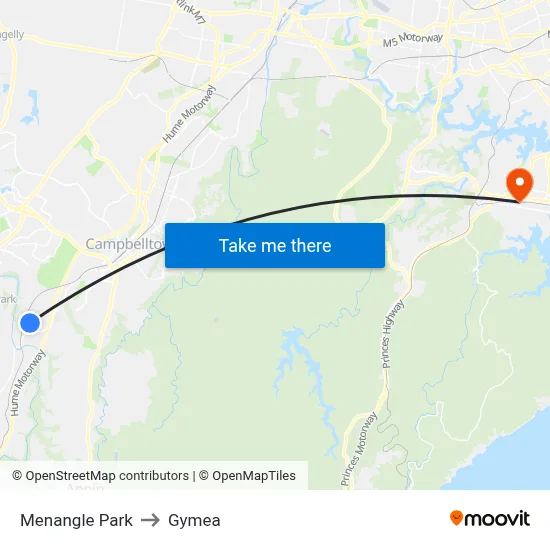 Menangle Park to Gymea map