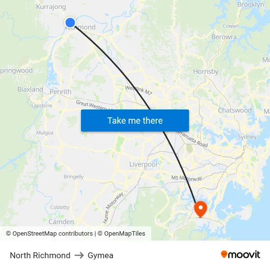 North Richmond to Gymea map