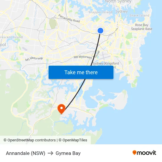Annandale (NSW) to Gymea Bay map