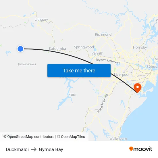 Duckmaloi to Gymea Bay map