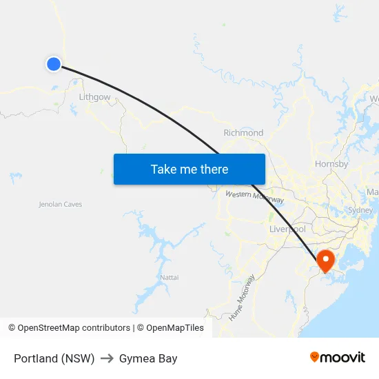 Portland (NSW) to Gymea Bay map