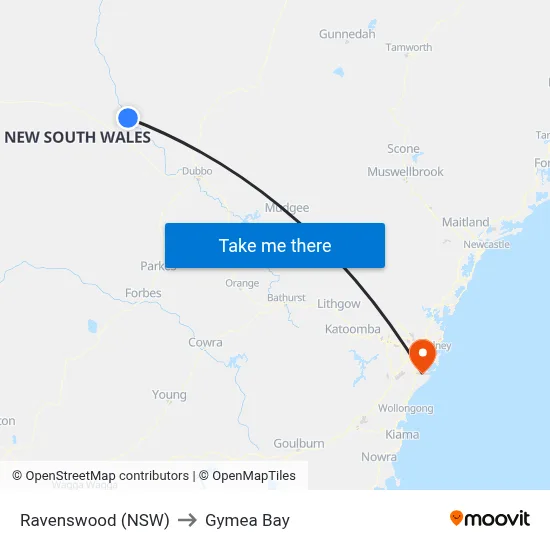 Ravenswood (NSW) to Gymea Bay map