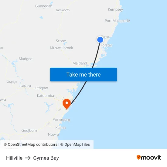Hillville to Gymea Bay map
