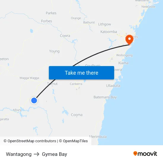Wantagong to Gymea Bay map