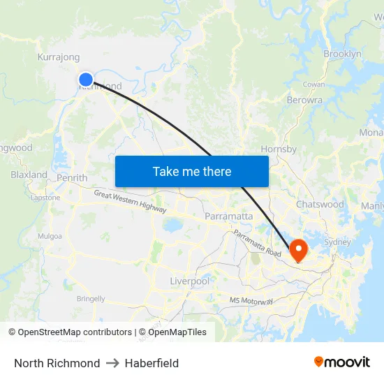 North Richmond to Haberfield map
