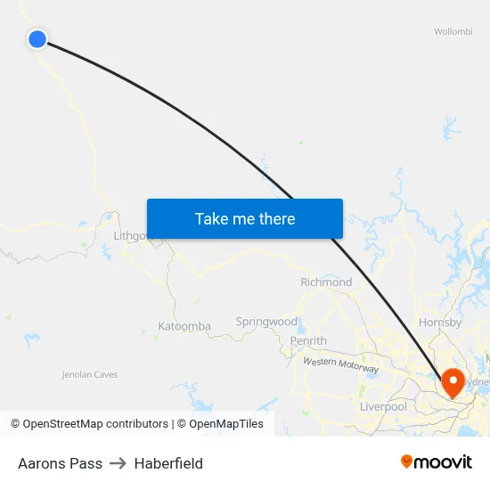 Aarons Pass to Haberfield map