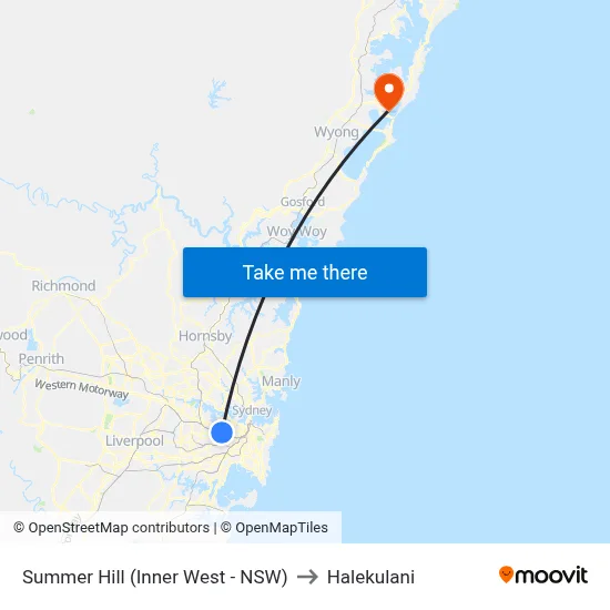 Summer Hill (Inner West - NSW) to Halekulani map