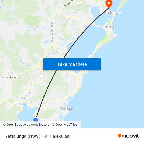 Yattalunga (NSW) to Halekulani map